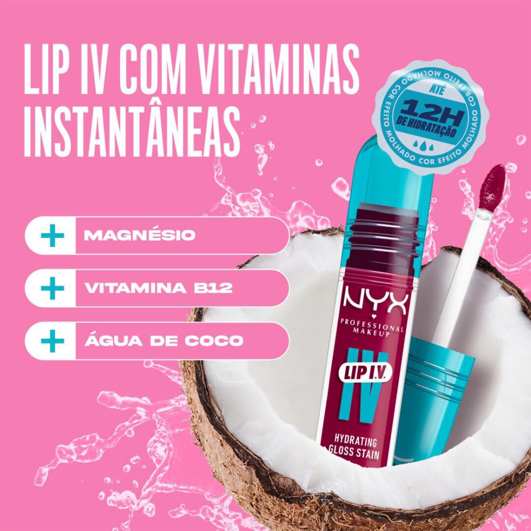 Lip I.V. - Lip Gloss Stain Hidratante - NYX Professional Makeup -  - Imagem 3