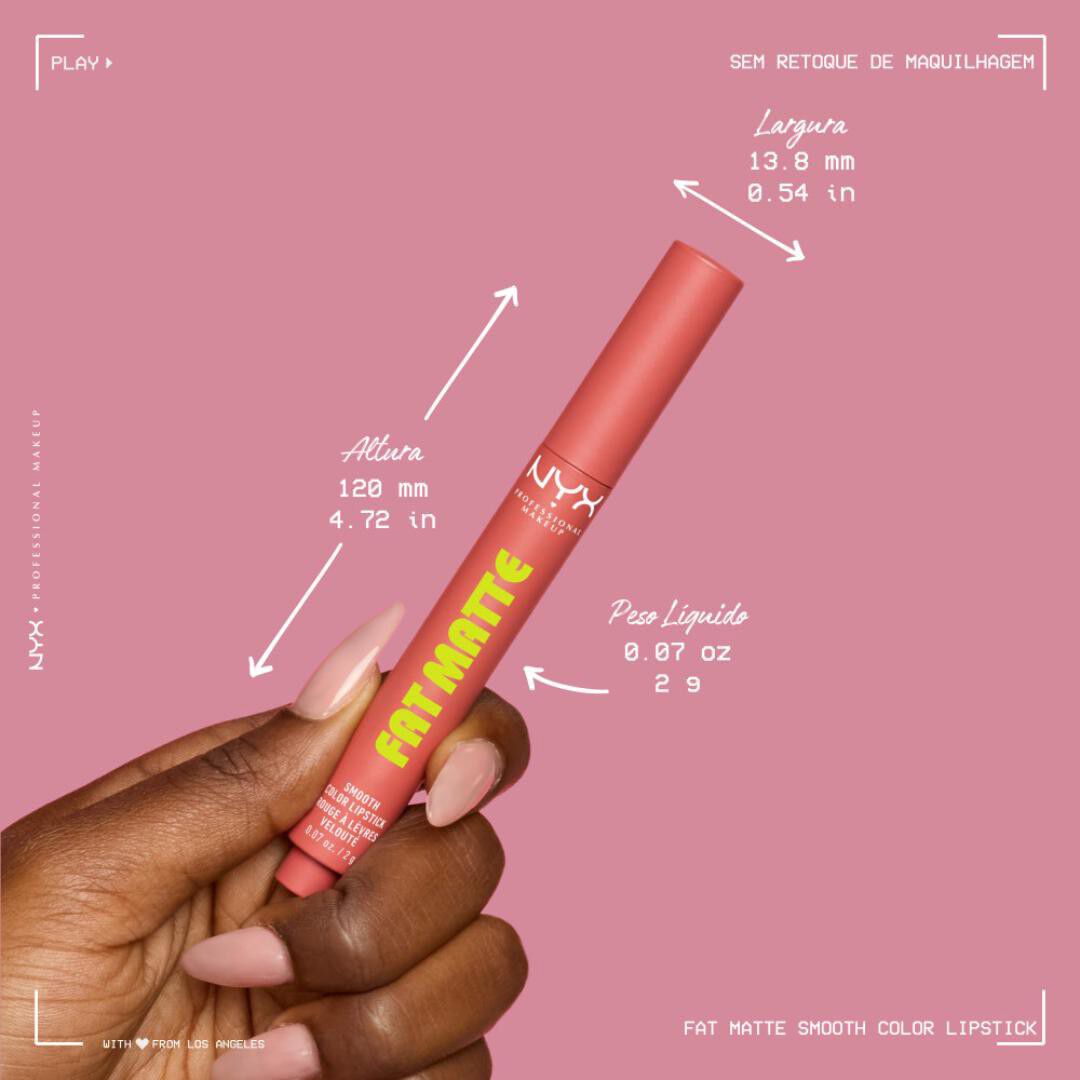 Fat Matte Smooth Color Lipstick - NYX Professional Makeup -  - Imagem 5