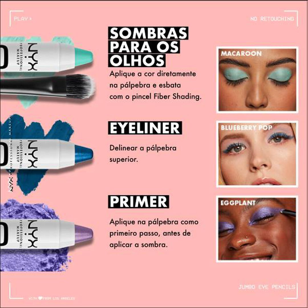 Jumbo Eye Pencil - Sombra em L&aacute;pis - NYX Professional Makeup -  - Imagem 4