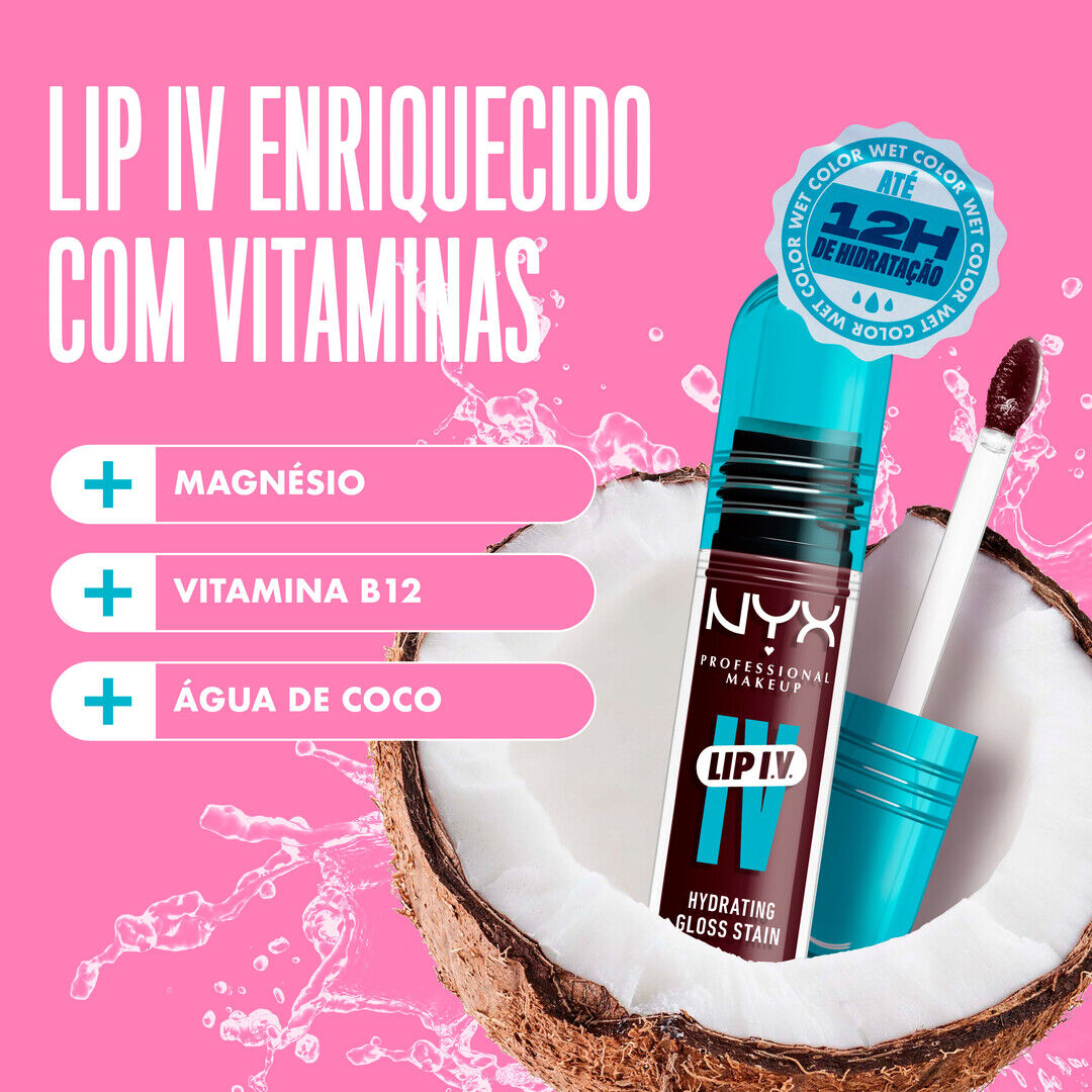 Lip I.V. - Lip Gloss Stain Hidratante - NYX Professional Makeup -  - Imagem 8