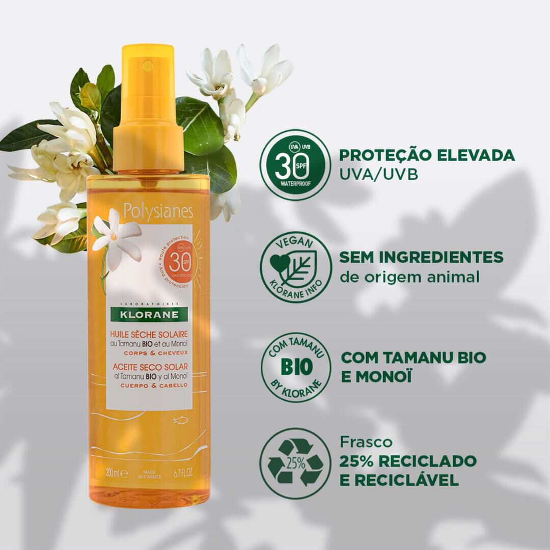 Protetor Solar &Oacute;leo Seco FPS30 - KLORANE -  - Imagem 2