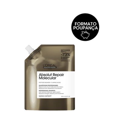 Recarga de Shampoo Absolut Repair Molecular - L'OR&Eacute;AL PROFESSIONNEL - SERIE EXPERT - Imagem