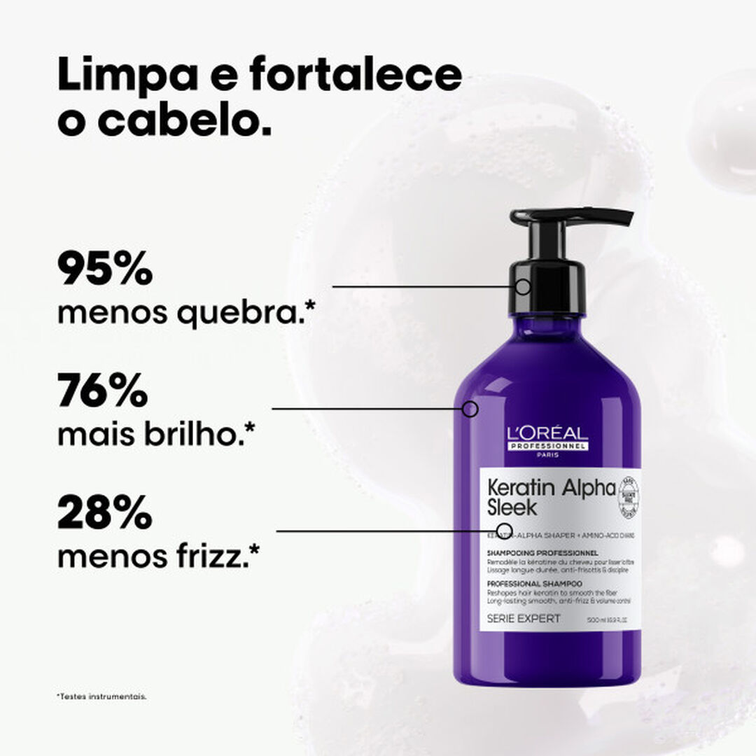 Champ&ocirc; Keratin Alpha Sleek - L'OR&Eacute;AL PROFESSIONNEL - SERIE EXPERT - Imagem 9