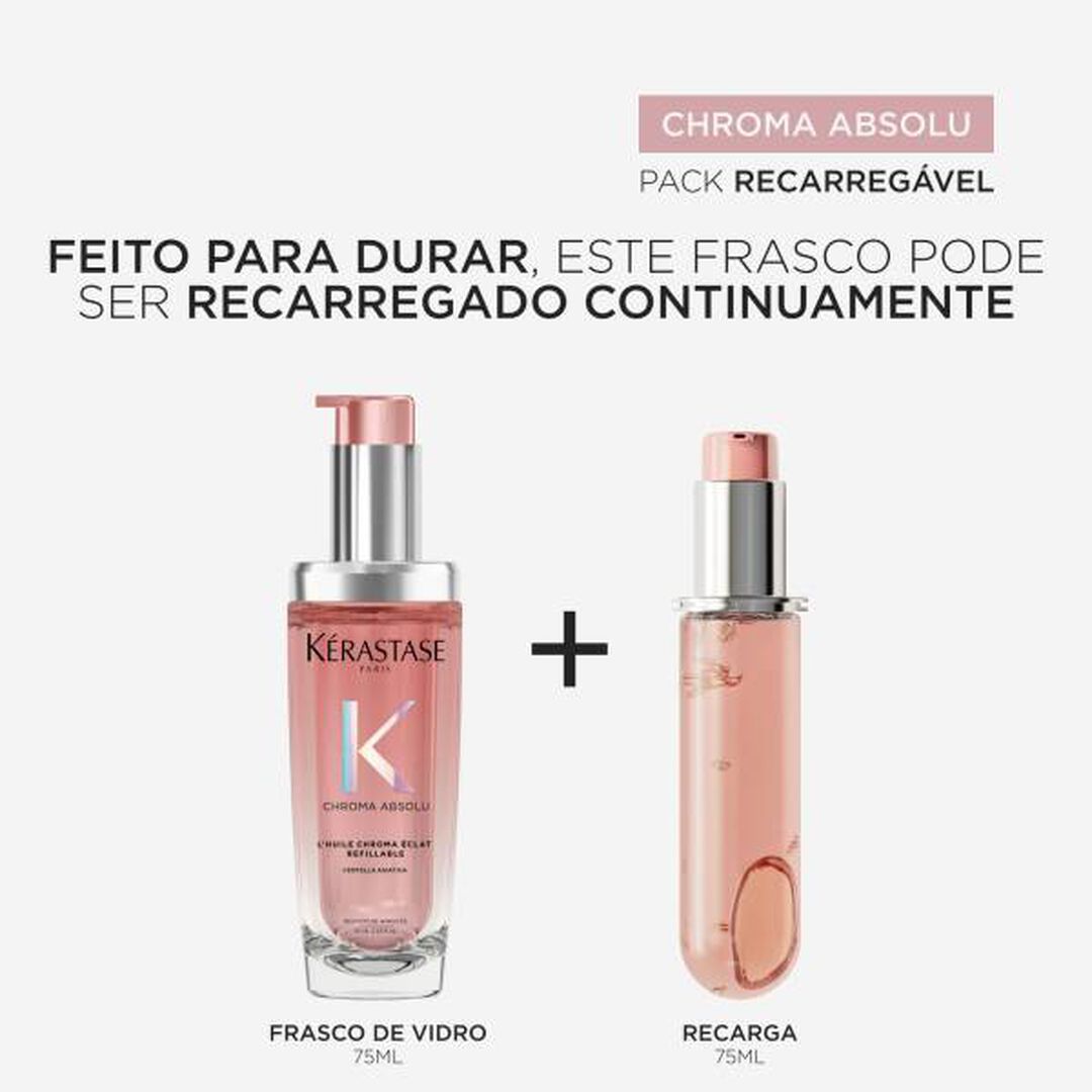 ÓLEO SUBLIMADOR DE BRILHO RECARREGÁVEL L'HUILE CHROMA ÉCLAT - KERASTASE - Chroma Absolu - Imagem 6