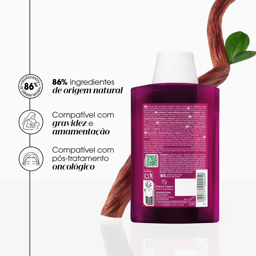 Champ&ocirc; Quinina Acelerador Crescimento - KLORANE -  - Imagem 5