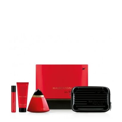 IN RED PRESTIGE SET ( EDP 100 ml + 75 ml BL + 20 ml EDP + Pouch) - Mauboussin - MAUBOUSSIN IN RED - Imagem