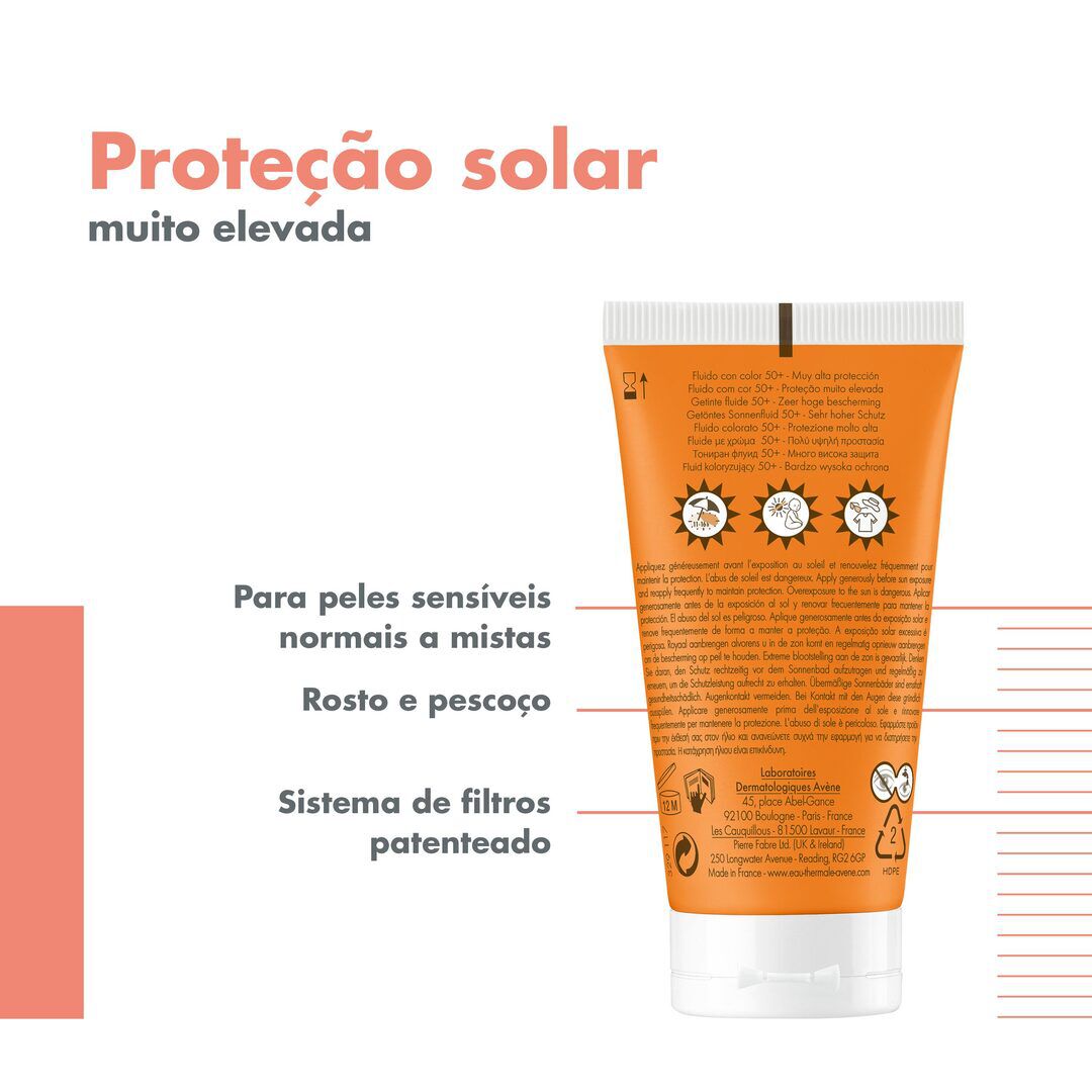 Protetor Solar Fluido 50+ com cor SPF50 - AVENE -  - Imagem 5