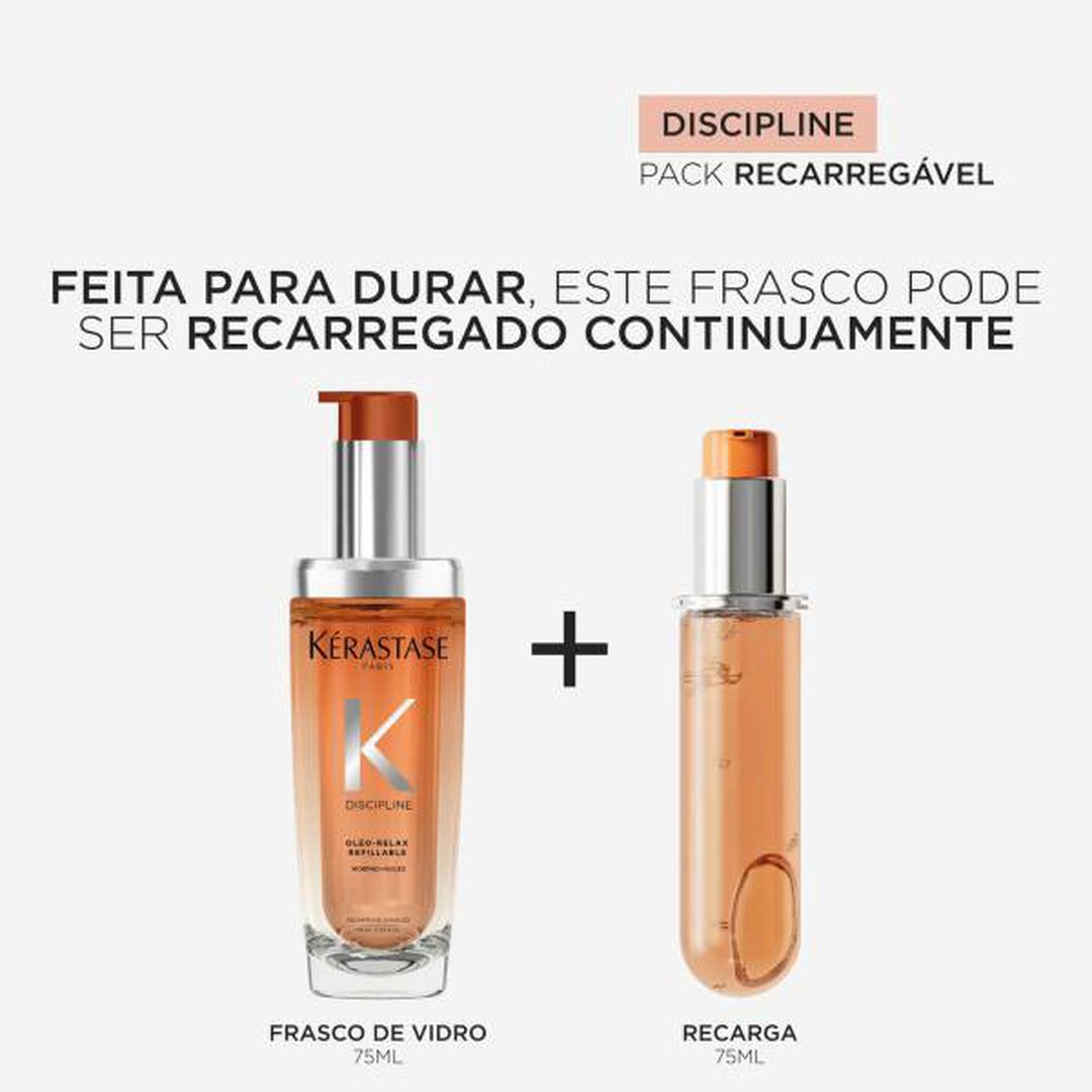 ÓLEO CAPILAR RECARREGÁVEL L'HUILE OLEO-RELAX PARA CABELO VOLUMOSO E INDISCIPLINADO - KERASTASE - Discipline - Imagem 7