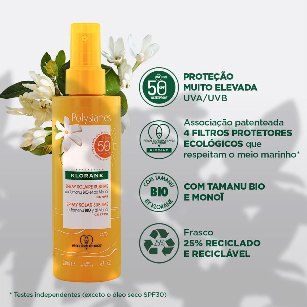 Protetor Solar Spray Sublimador FPS50 - KLORANE -  - Imagem 6