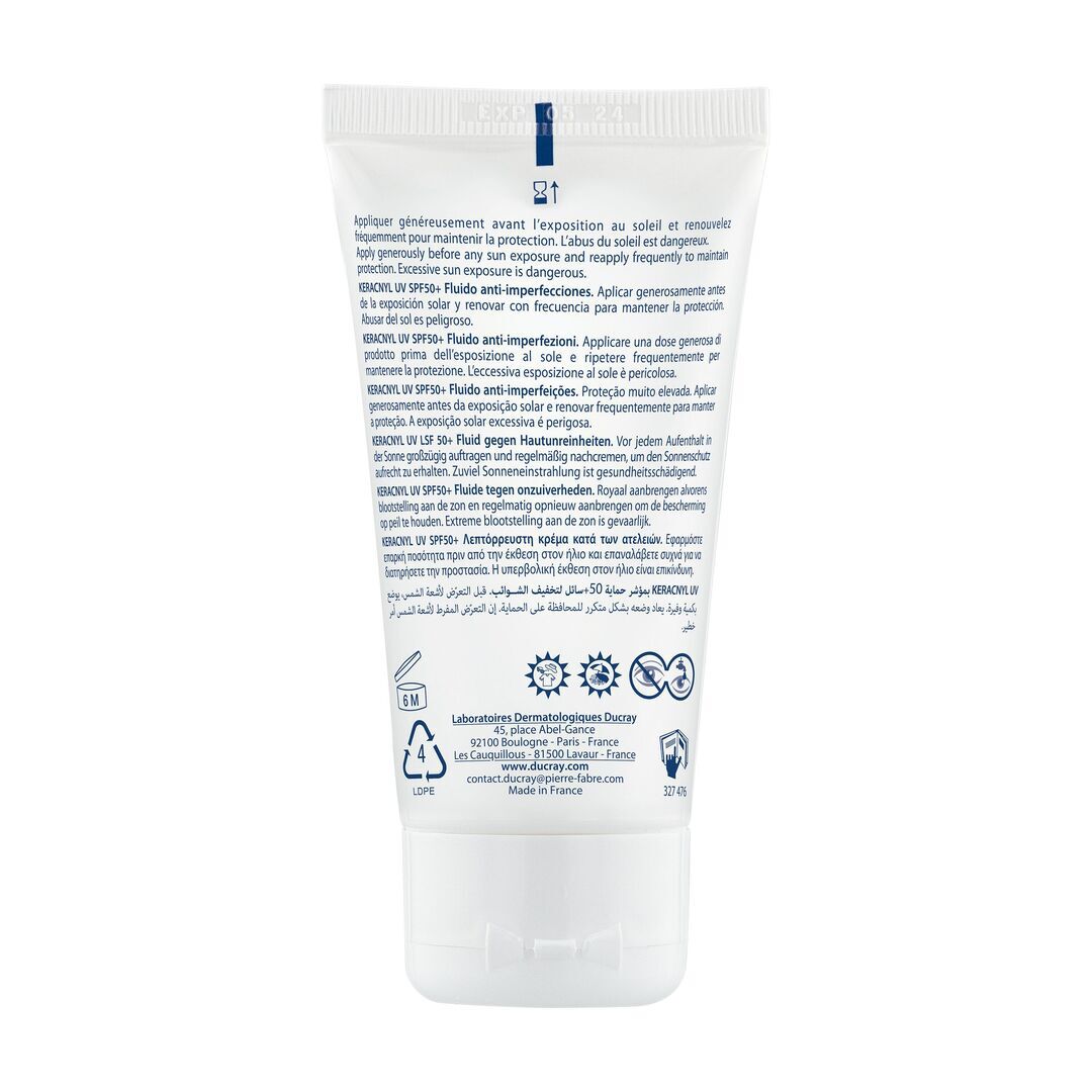 Ducray Keracnyl UV Flu&iacute;do Anti-Imperfei&ccedil;&otilde;es FPS50+ 50ml - DUCRAY -  - Imagem 4