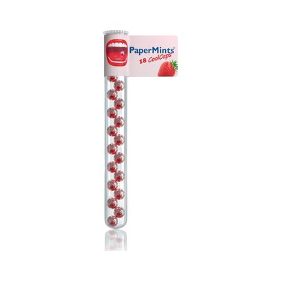CoolCaps Refrescantes H&aacute;lito Morango - Paper Mints - PaperMints - Imagem