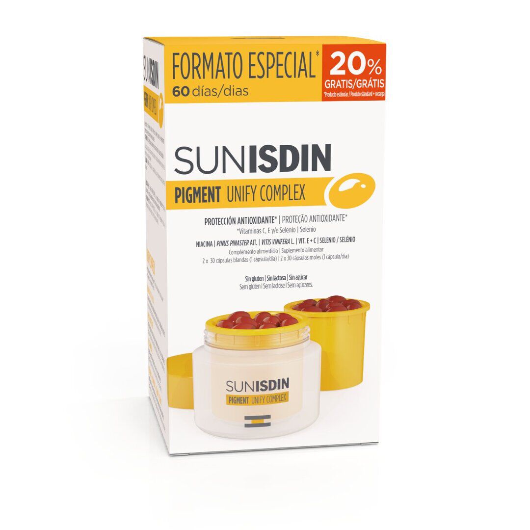 SunISDIN Pigment 2x30 C&aacute;psulas Orais - ISDIN -  - Imagem 1