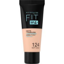 FIt Me Matte + Poreless Foundation, 124 - Soft Sand, hi-res