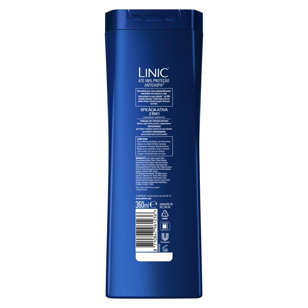 Shampoo 2 em 1 Efic&aacute;cia Ativa - LINIC -  - Imagem 3