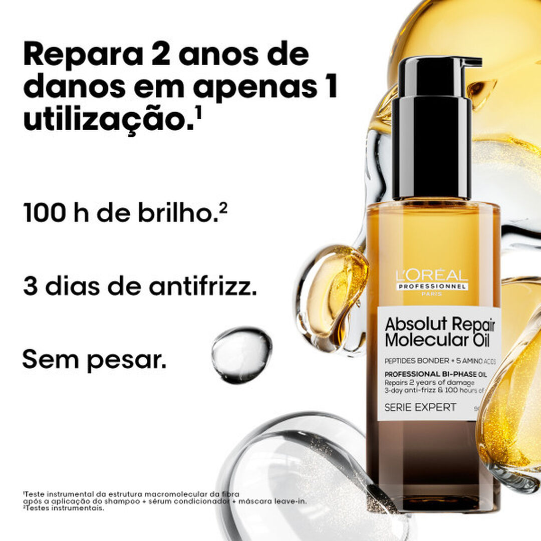&Oacute;leo Bif&aacute;sico - L'OR&Eacute;AL PROFESSIONNEL - Absolut Repair Molecular - Imagem 8