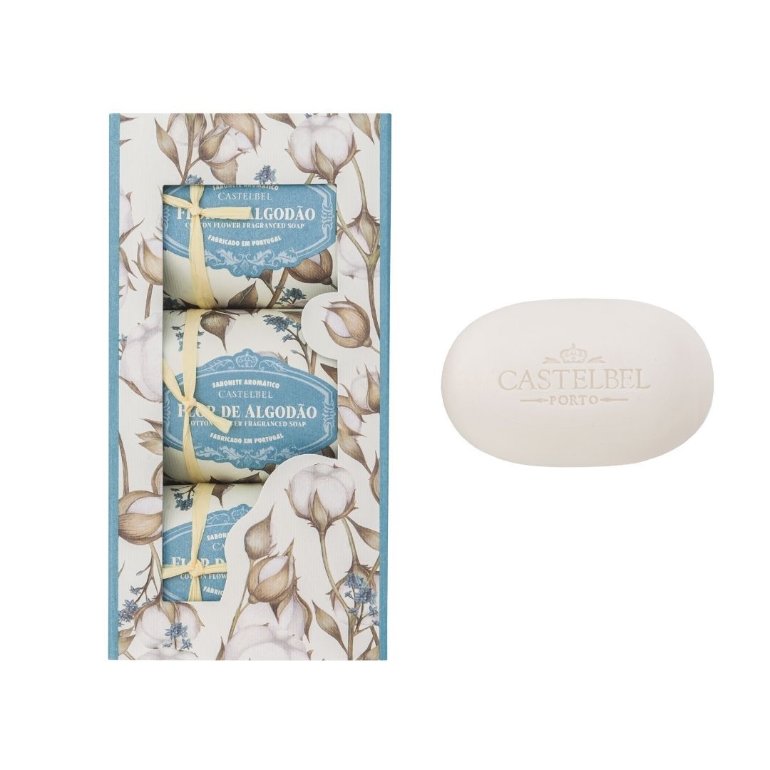 Conjunto de Sabonetes 3x150g - Castelbel - FLOR DE ALGOD&Atilde;O - Imagem 1