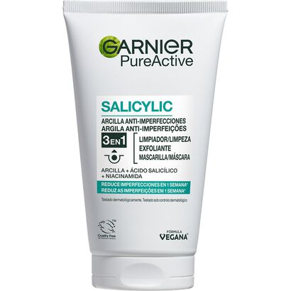 Pure Active 3-em-1: Gel de Limpeza, Esfoliante e Máscara - GARNIER -  - Imagem