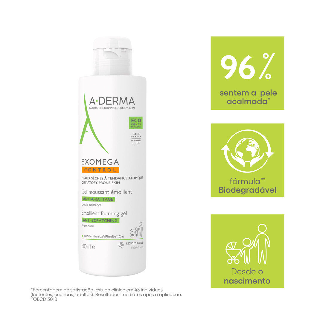 Exomega Control - Gel Espuma Emoliente - A-DERMA -  - Imagem 8