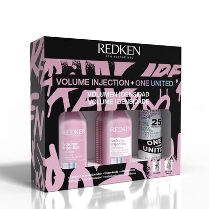 Coffret VOLUME INJECTION: champoo de 300ml, condicionador de 300ml e tratamento multibeneficios 150ml - Redken - Volume Injection - Imagem