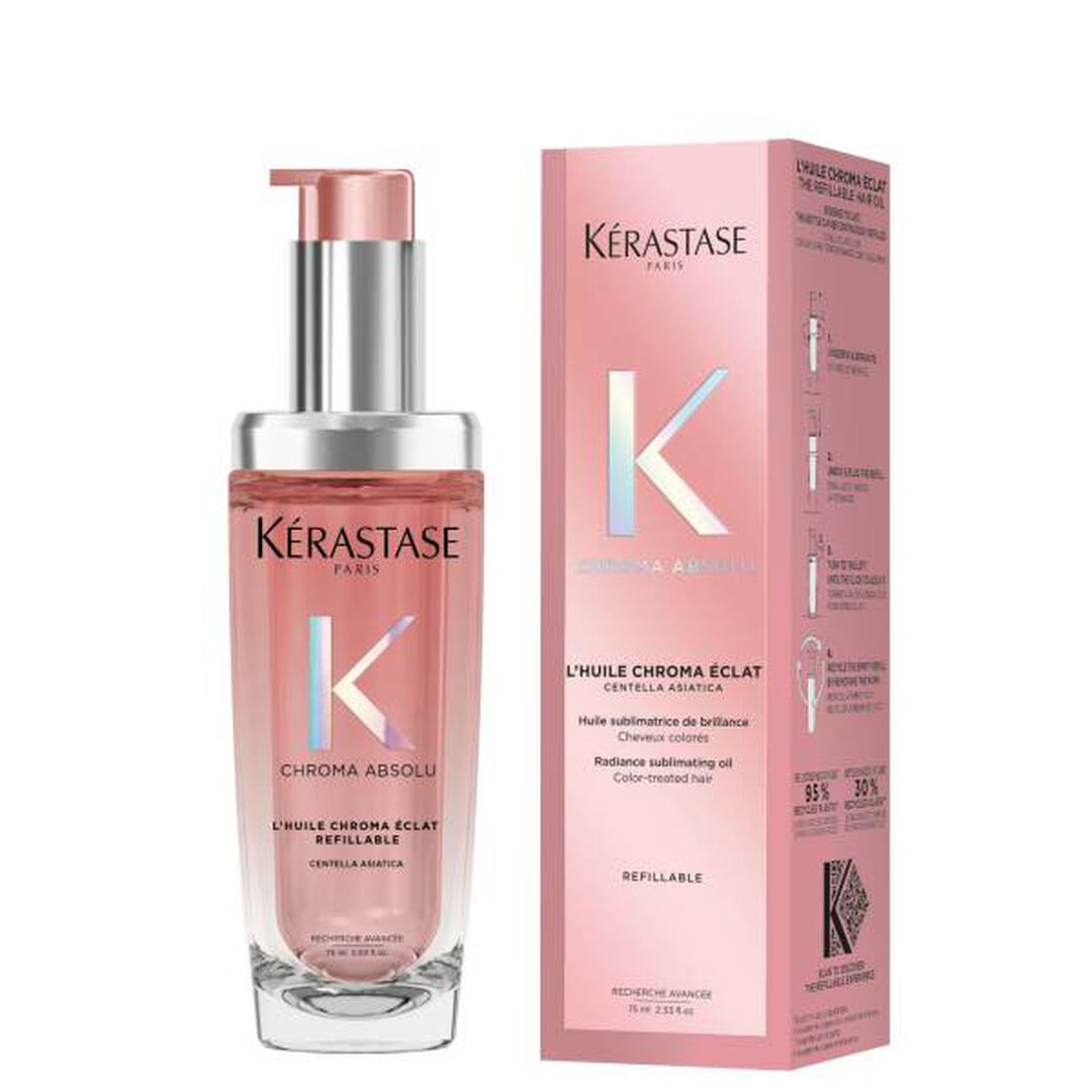 ÓLEO SUBLIMADOR DE BRILHO RECARREGÁVEL L'HUILE CHROMA ÉCLAT - KERASTASE - Chroma Absolu - Imagem 5