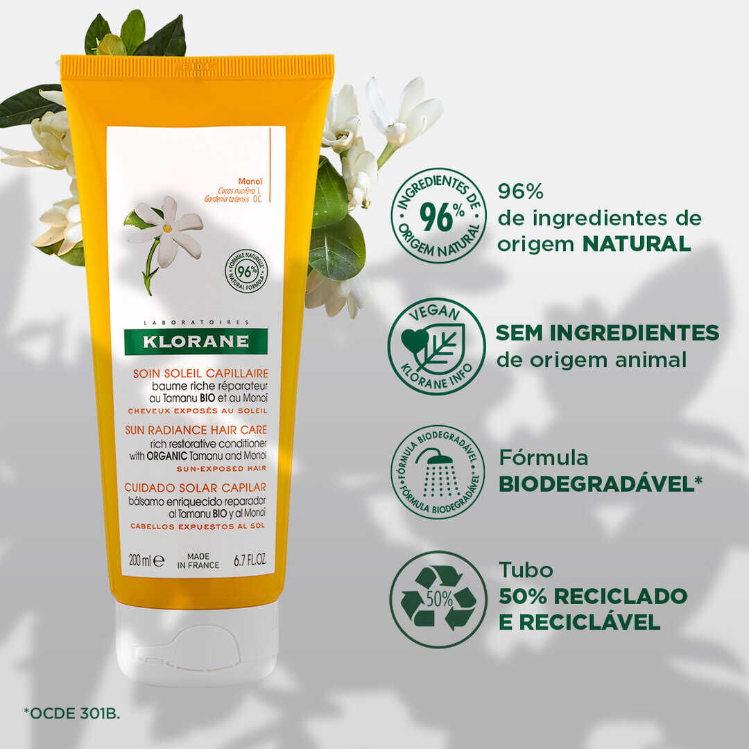 Tamanu BIO e Mono&iuml; B&aacute;lsamo Reparador P&oacute;s-Solar - KLORANE -  - Imagem 4