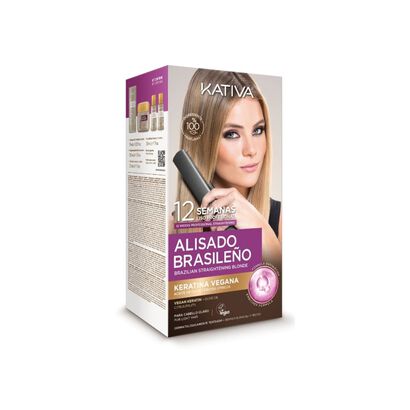 KIT Alisamento Brasileiro Cabelos Loiros Vegan - Kativa -  - Imagem