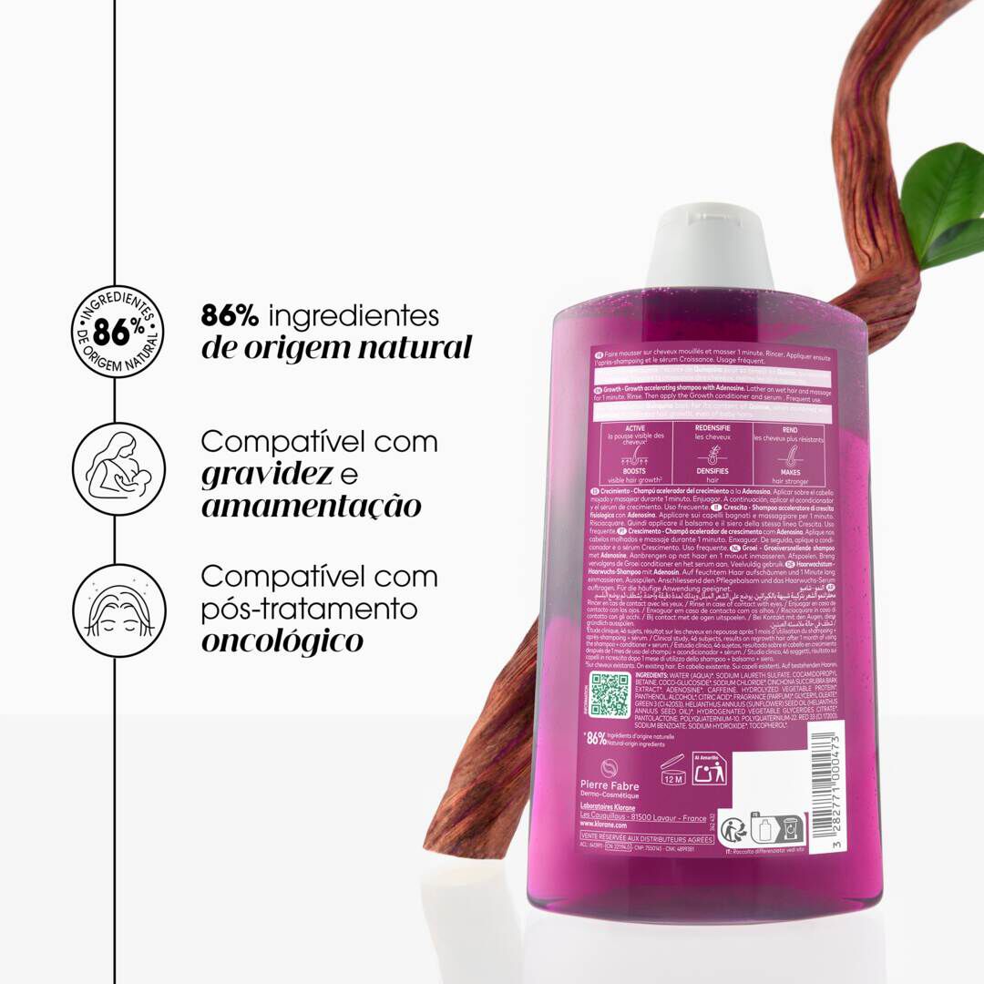 Champ&ocirc; Quinina Acelerador Crescimento - KLORANE -  - Imagem 8