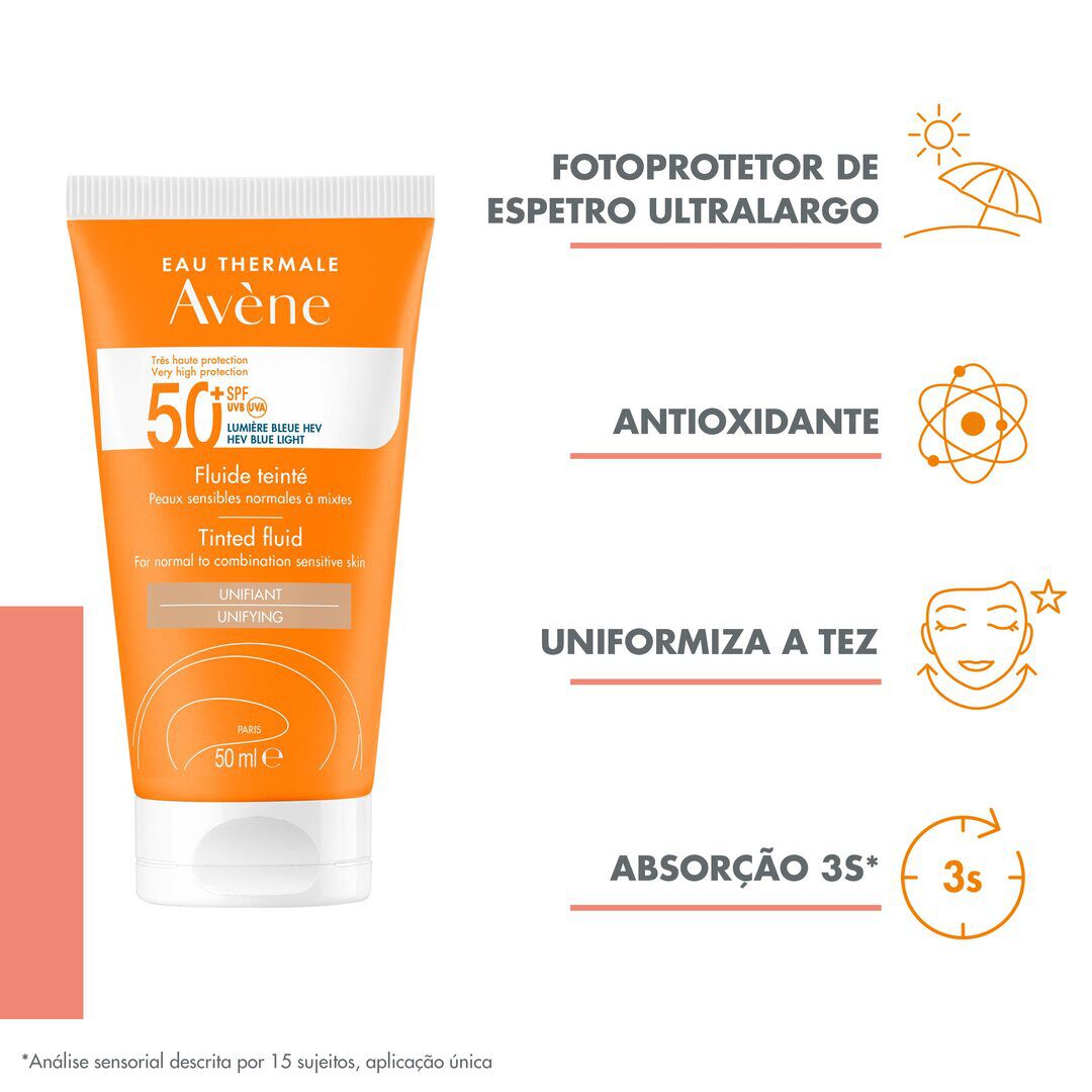 Protetor Solar Fluido 50+ com cor SPF50 - AVENE -  - Imagem 4