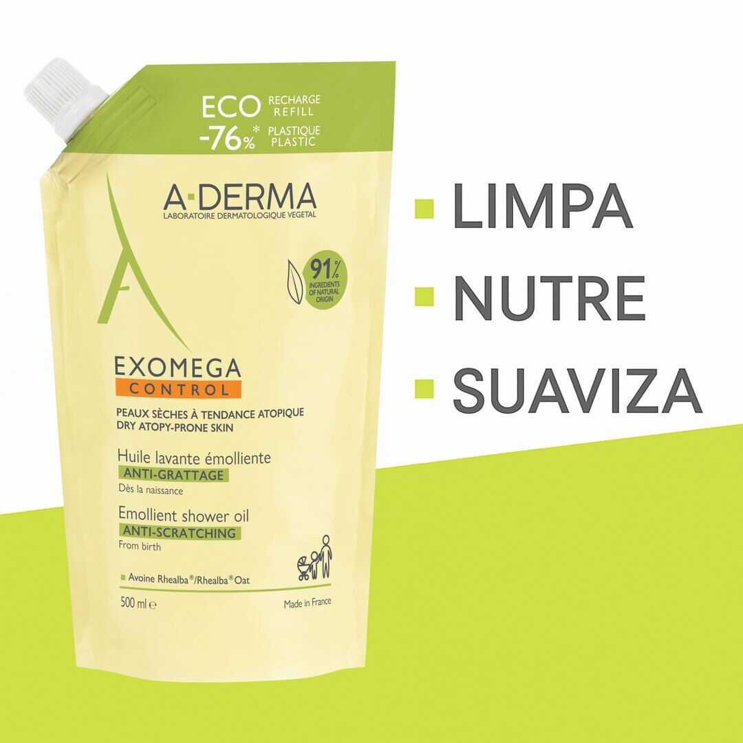Exomega Control &Oacute;leo Duche pele Seca e At&oacute;pica Recarga - A-DERMA -  - Imagem 3