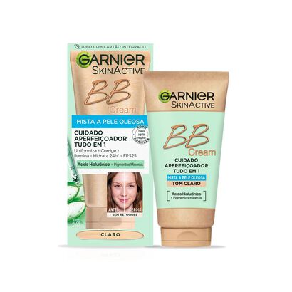 SkinActive BB Cream Matificante para Peles Mistas a Oleosas FPS25 (Tom Médio) - GARNIER -  - Imagem