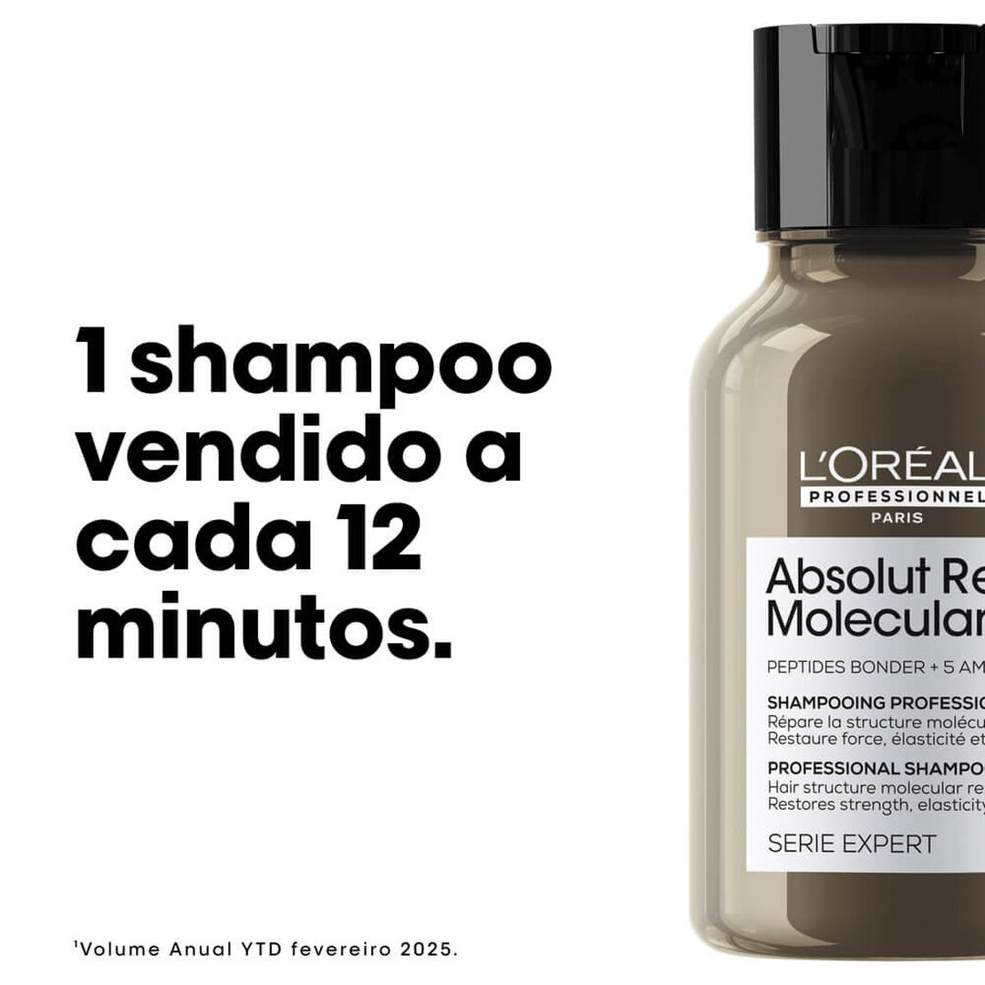 Shampoo Absolut Repair Molecular - L'OR&Eacute;AL PROFESSIONNEL - SERIE EXPERT - Imagem 5