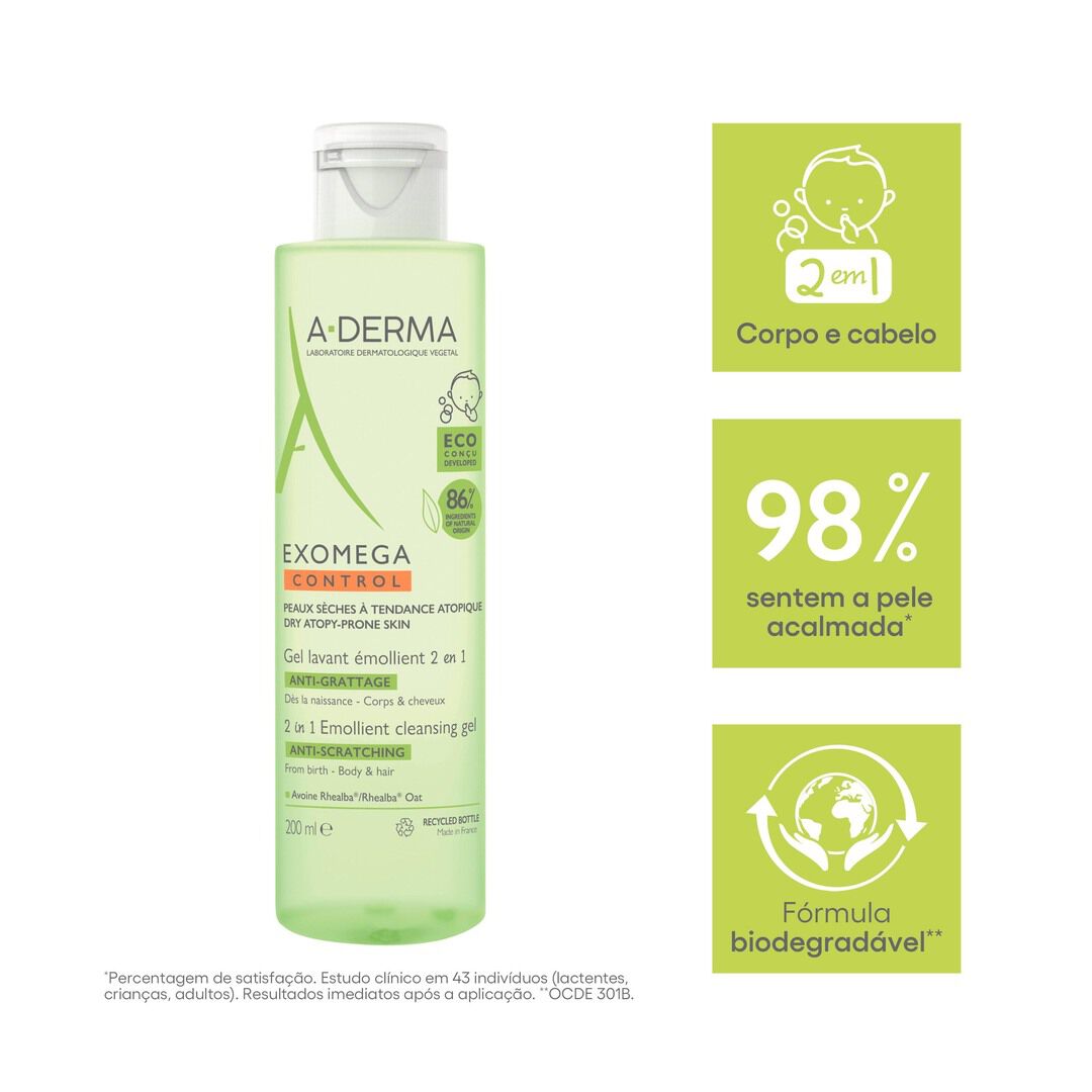Exomega Control - Gel Corpo e Cabelo - A-DERMA -  - Imagem 6