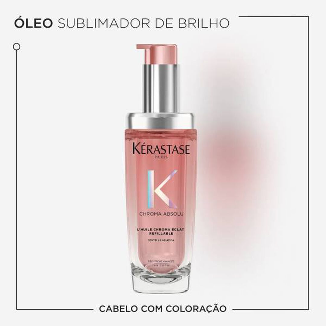 ÓLEO SUBLIMADOR DE BRILHO RECARREGÁVEL L'HUILE CHROMA ÉCLAT - KERASTASE - Chroma Absolu - Imagem 4
