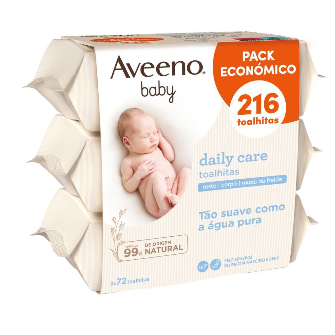 Pack Econ&oacute;mico - Baby Daily Care Toalhitas - AVEENO -  - Imagem 1
