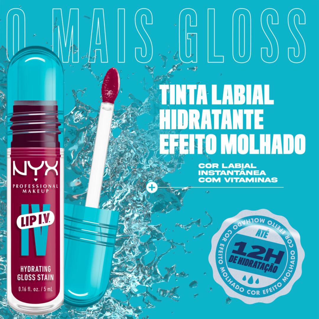 Lip I.V. - Lip Gloss Stain Hidratante - NYX Professional Makeup -  - Imagem 12