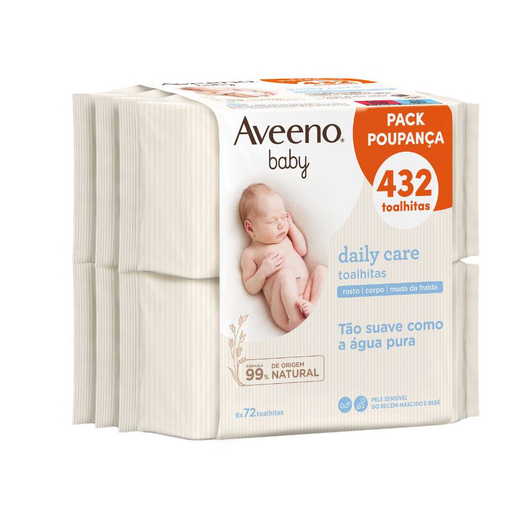 Baby Toalhitas - Pack Poupan&ccedil;a (6x72) - AVEENO -  - Imagem 1