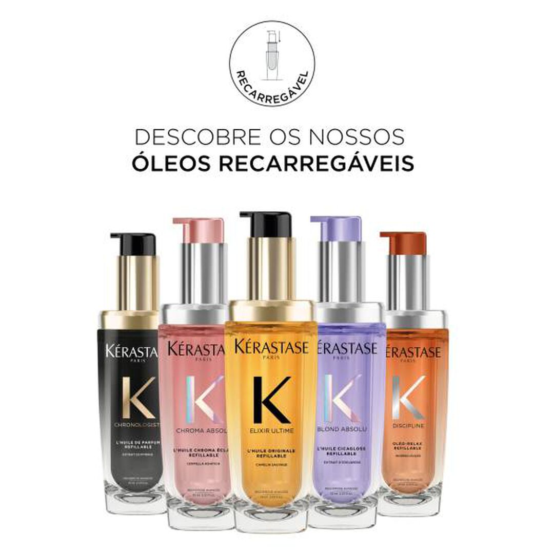 ÓLEO SUBLIMADOR DE BRILHO RECARREGÁVEL L'HUILE CHROMA ÉCLAT - KERASTASE - Chroma Absolu - Imagem 3