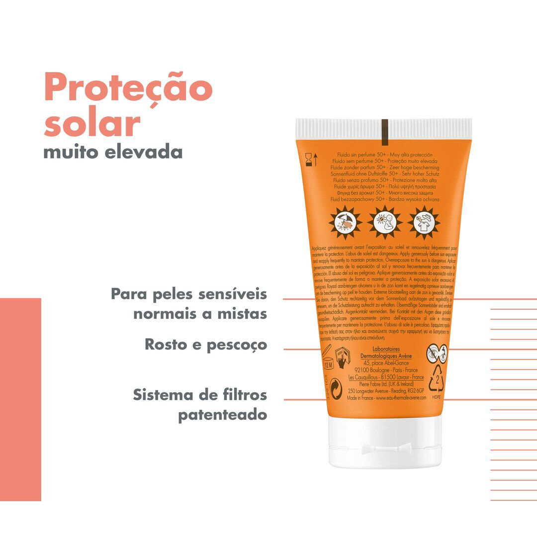 Protetor Solar Fluido 50+ sem perfume SPF50+ - AVENE -  - Imagem 3