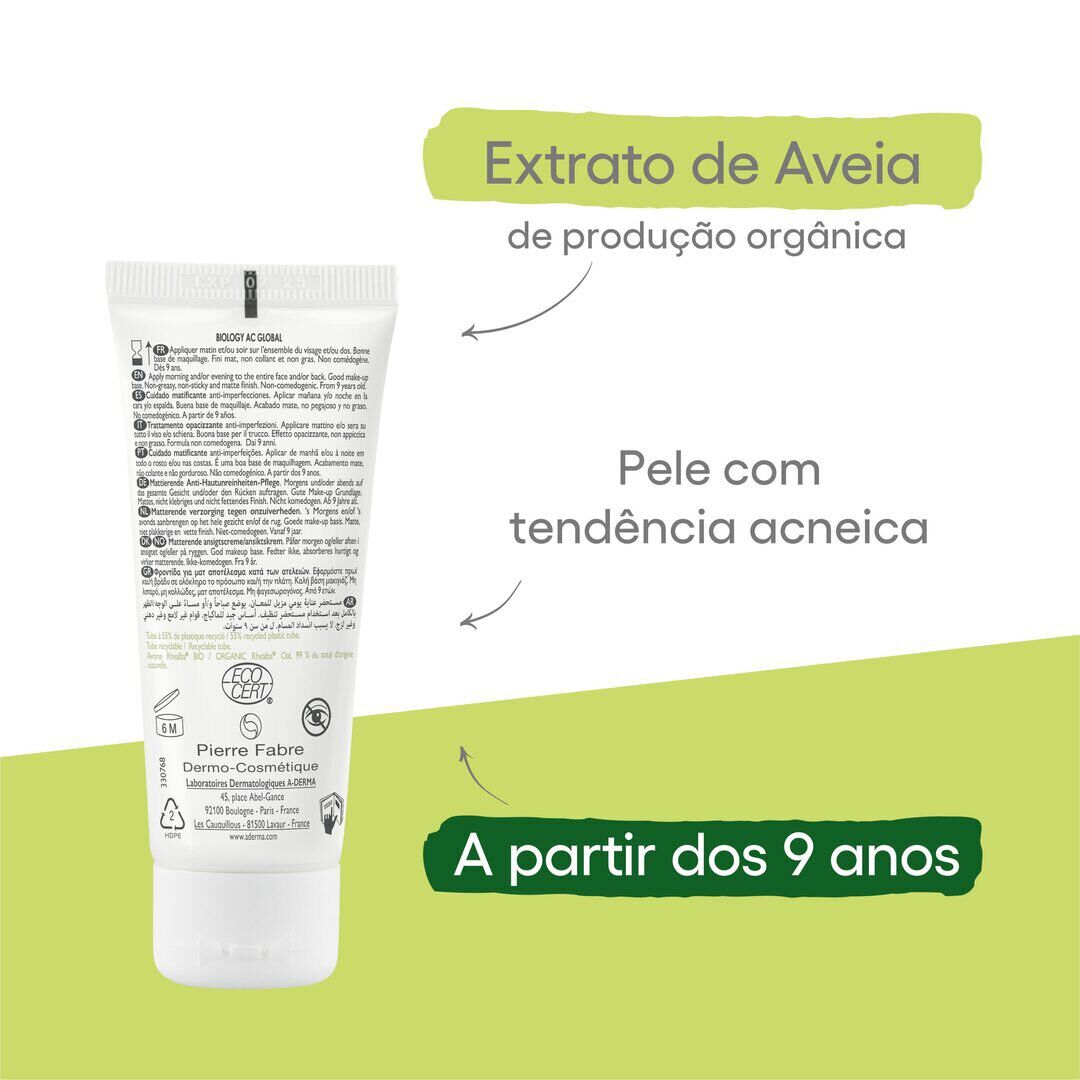 Biology AC Global Cuidado Matificante Anti-imperfei&ccedil;&otilde;es - A-DERMA -  - Imagem 3