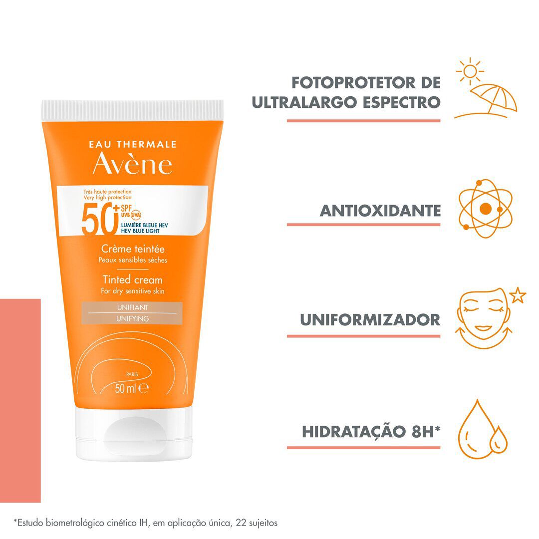 Protetor Solar Creme 50+ com Cor SPF50 - AVENE -  - Imagem 2