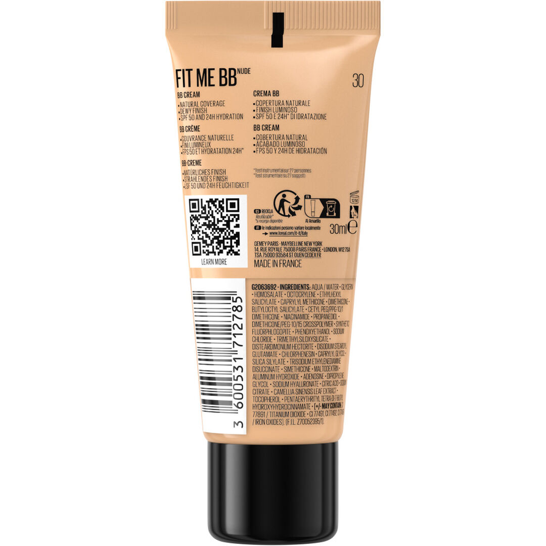 Fit Me BB Nude Cream SPF50 - MAYBELLINE -  - Imagem 3