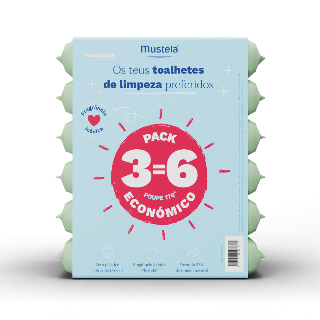 Mustela Pack Toalhetes Fragrância, 6x60 Unidades